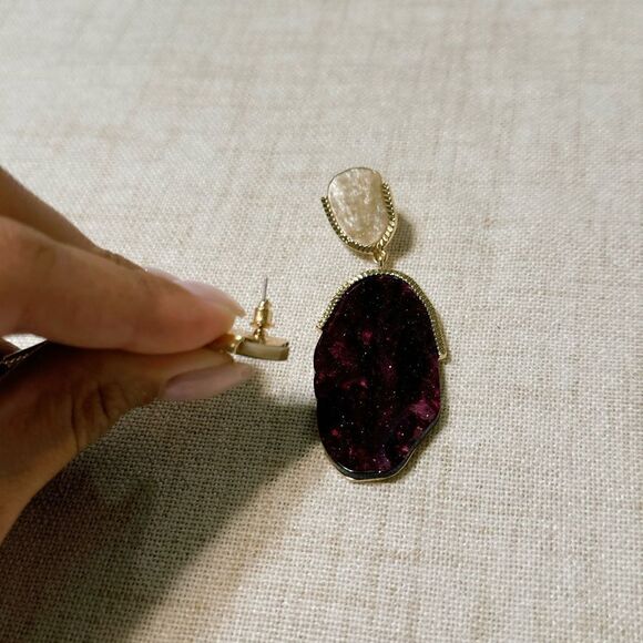 Stone drop earrings M441 - Picture 5 of 5